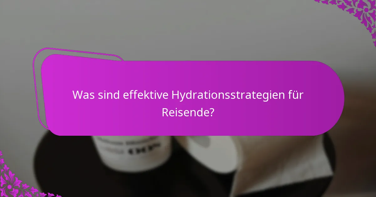 Was sind effektive Hydrationsstrategien für Reisende?