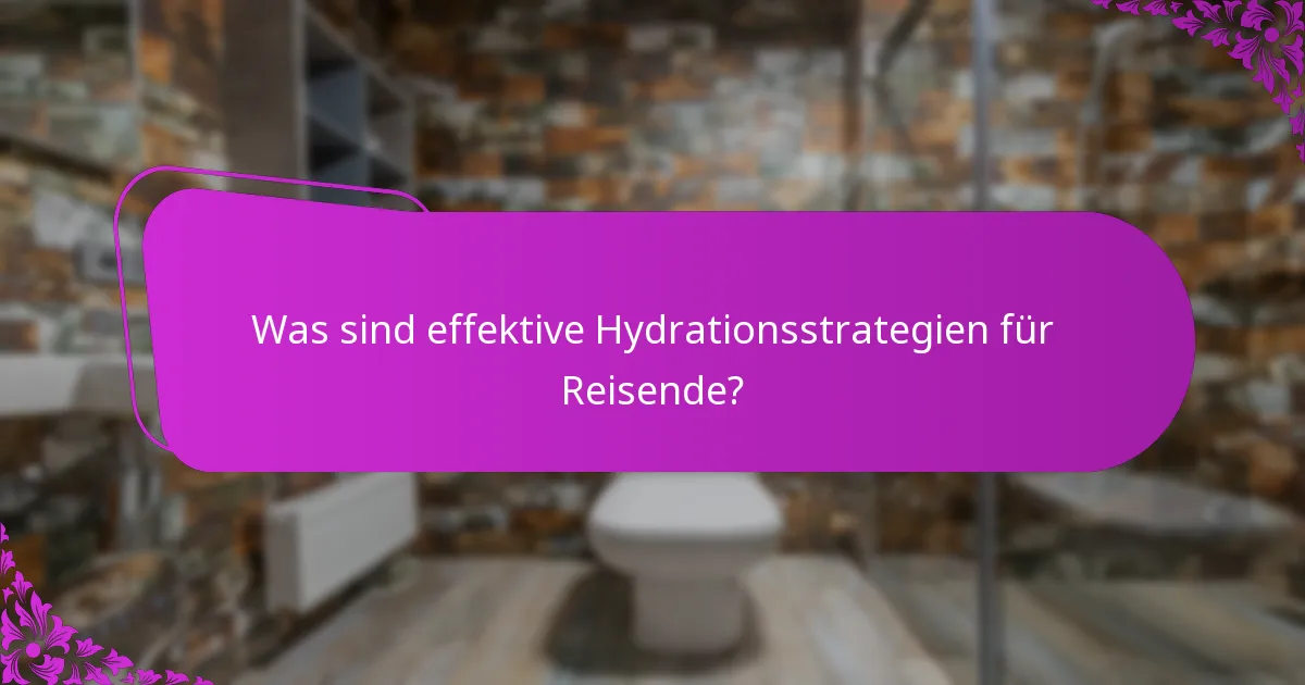 Was sind effektive Hydrationsstrategien für Reisende?