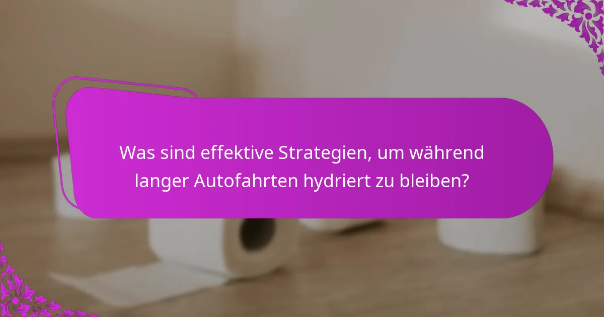 Was sind effektive Strategien, um während langer Autofahrten hydriert zu bleiben?