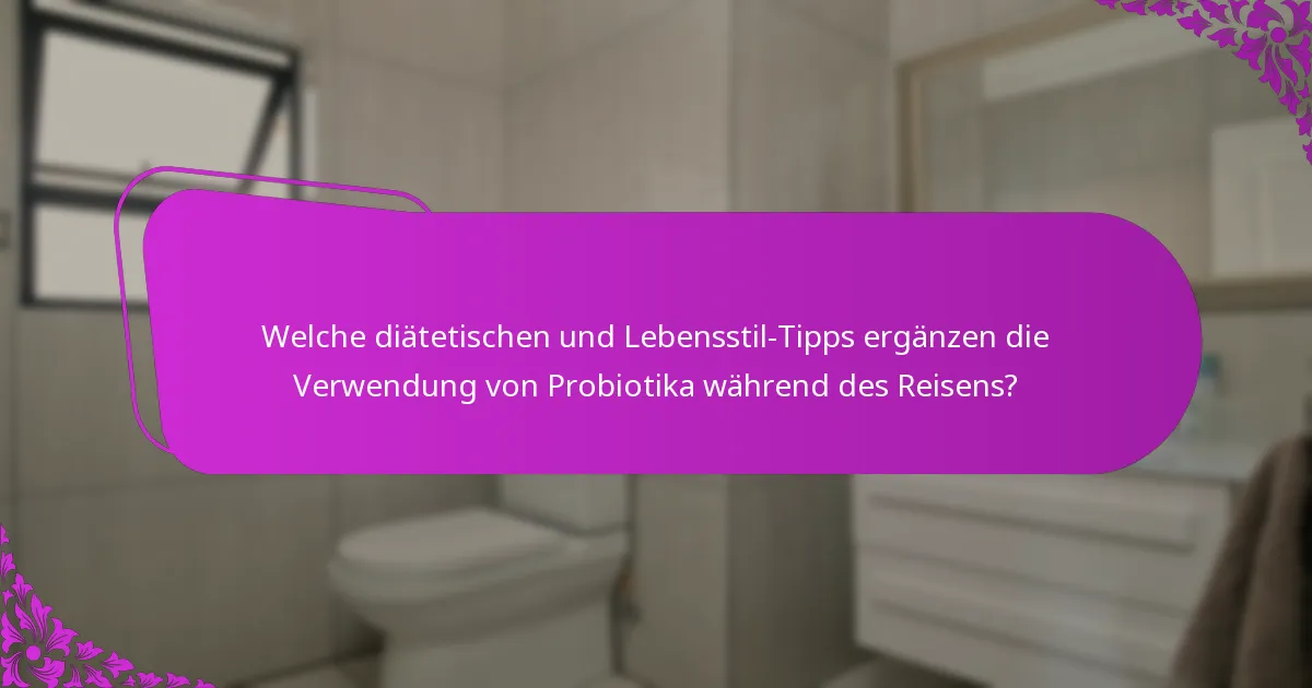 Welche diätetischen und Lebensstil-Tipps ergänzen die Verwendung von Probiotika während des Reisens?