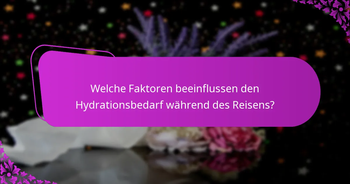 Welche Faktoren beeinflussen den Hydrationsbedarf während des Reisens?