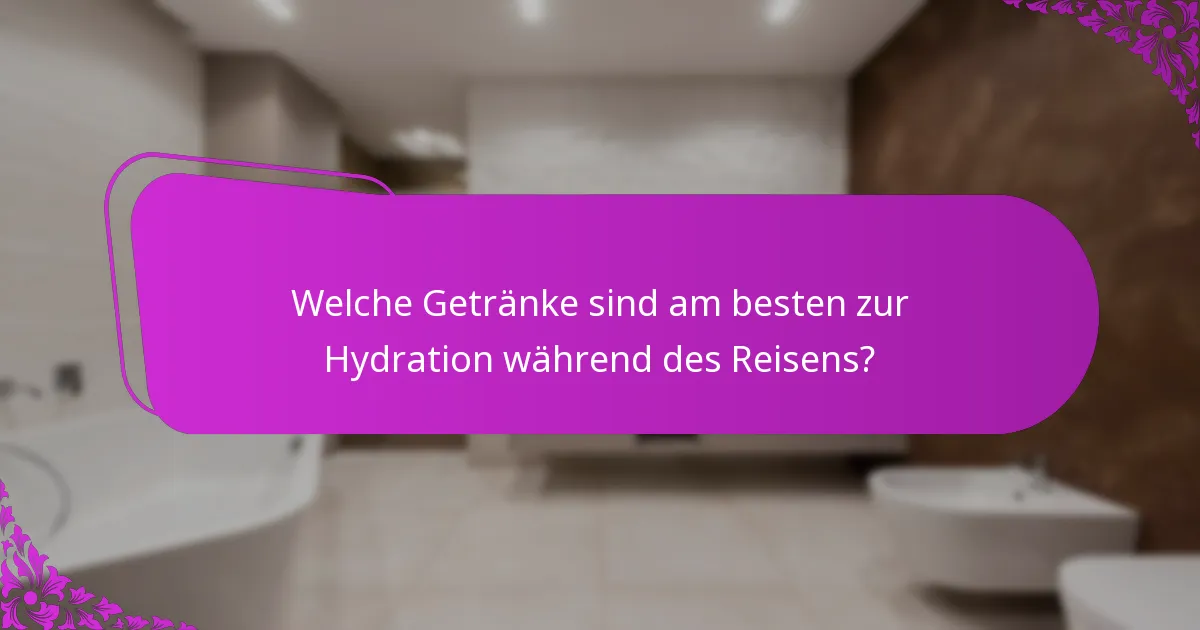 Welche Getränke sind am besten zur Hydration während des Reisens?