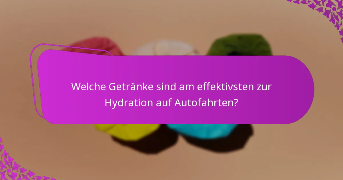 Welche Getränke sind am effektivsten zur Hydration auf Autofahrten?