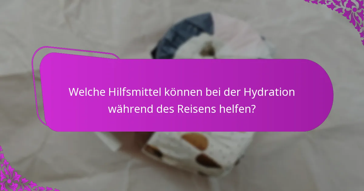 Welche Hilfsmittel können bei der Hydration während des Reisens helfen?
