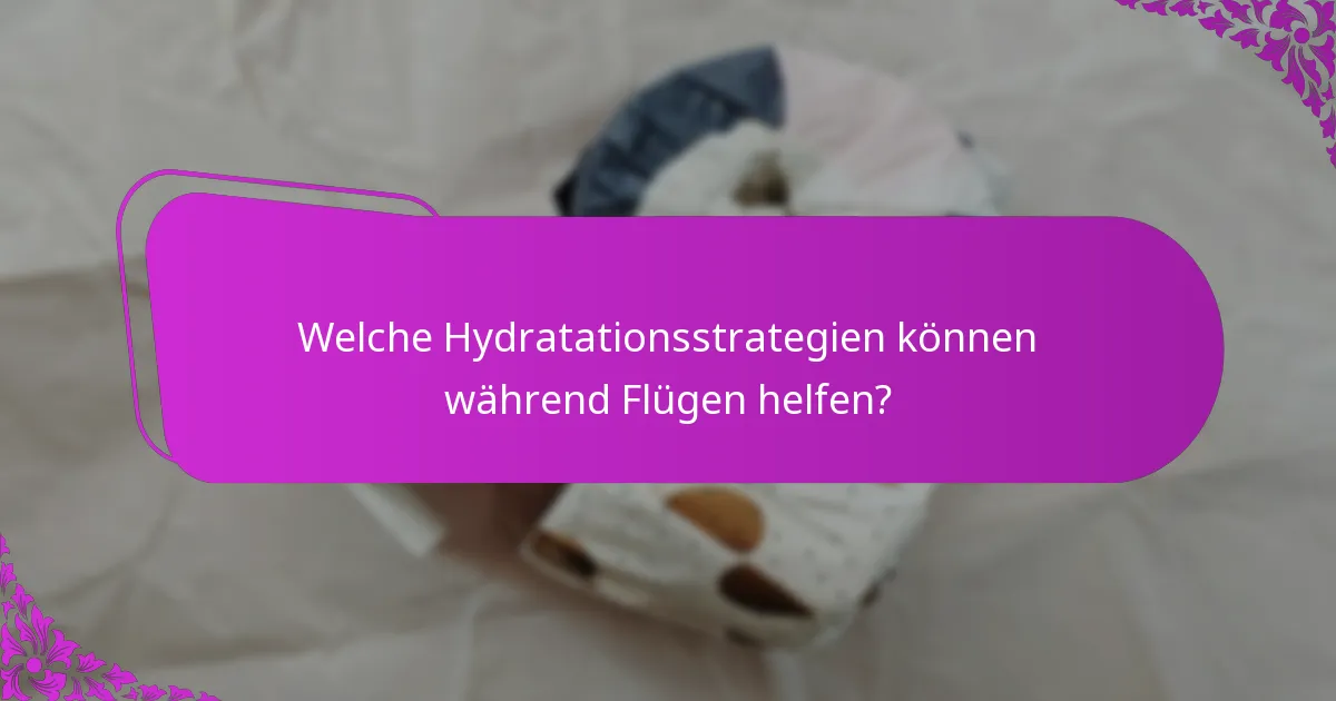 Welche Hydratationsstrategien können während Flügen helfen?