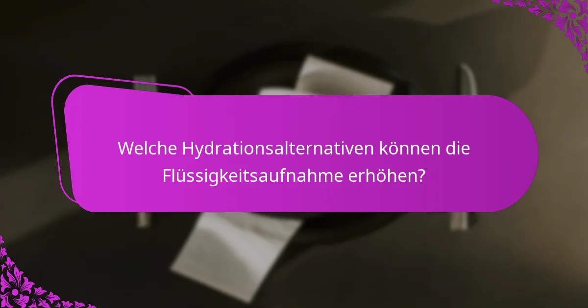 Welche Hydrationsalternativen können die Flüssigkeitsaufnahme erhöhen?