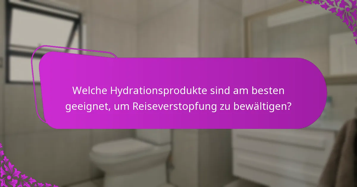 Welche Hydrationsprodukte sind am besten geeignet, um Reiseverstopfung zu bewältigen?