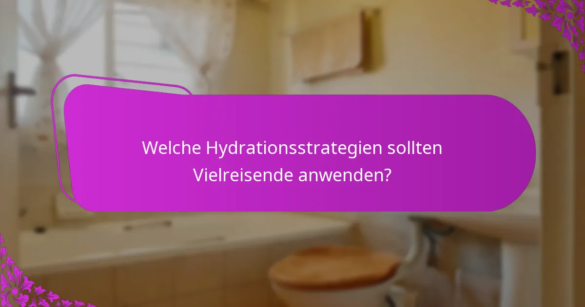 Welche Hydrationsstrategien sollten Vielreisende anwenden?