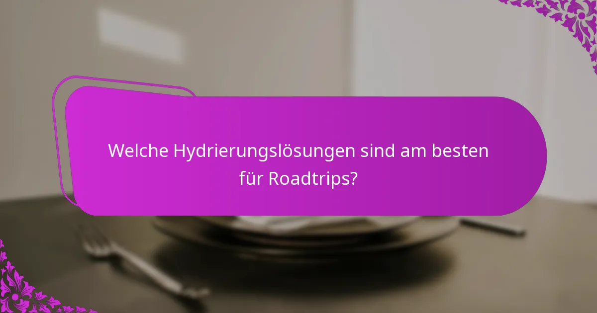 Welche Hydrierungslösungen sind am besten für Roadtrips?