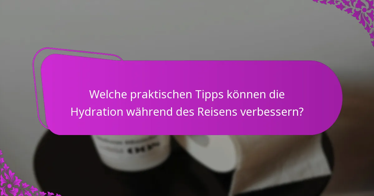 Welche praktischen Tipps können die Hydration während des Reisens verbessern?