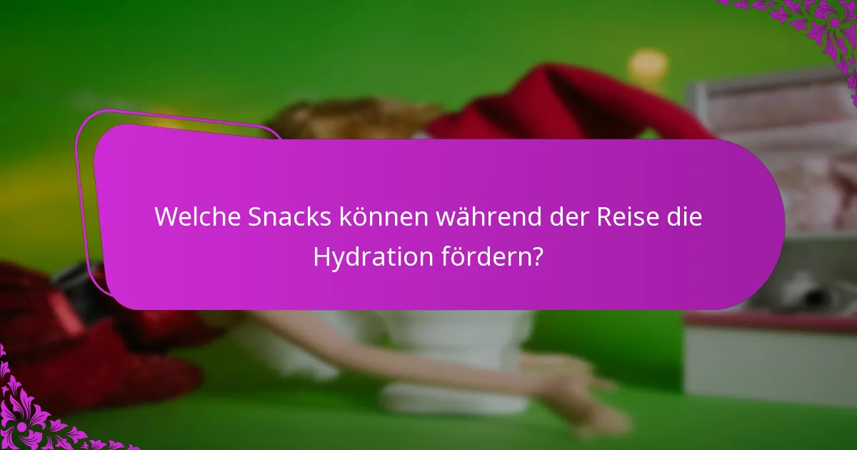Welche Snacks können während der Reise die Hydration fördern?