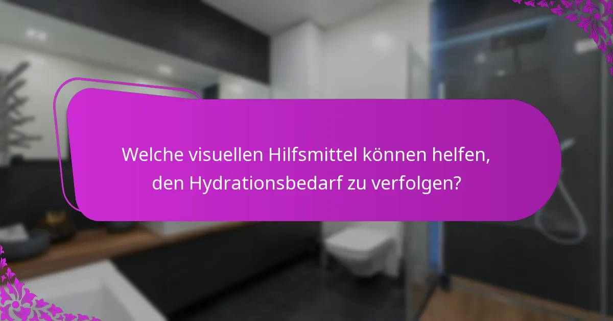 Welche visuellen Hilfsmittel können helfen, den Hydrationsbedarf zu verfolgen?