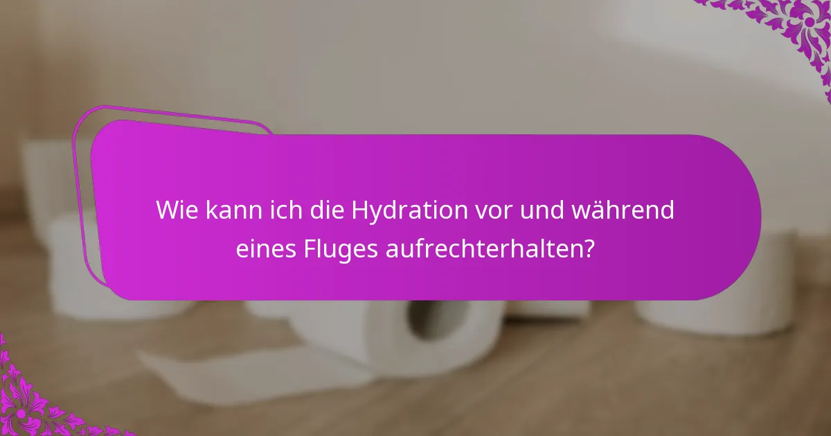 Wie kann ich die Hydration vor und während eines Fluges aufrechterhalten?