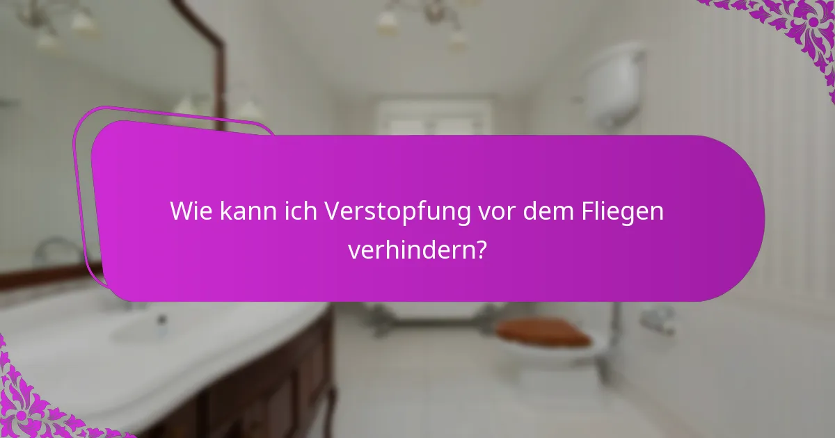 Wie kann ich Verstopfung vor dem Fliegen verhindern?