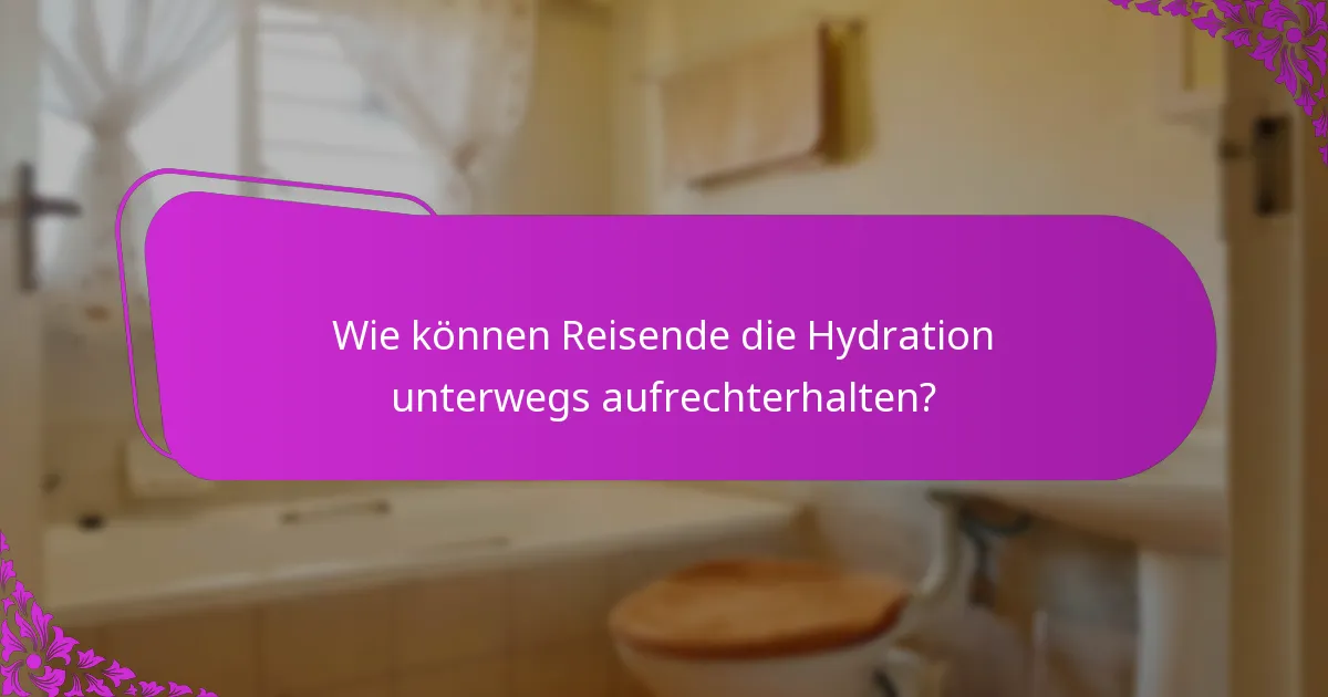 Wie können Reisende die Hydration unterwegs aufrechterhalten?