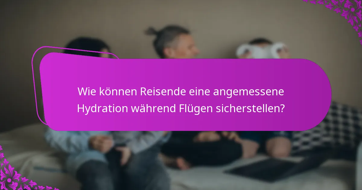 Wie können Reisende eine angemessene Hydration während Flügen sicherstellen?