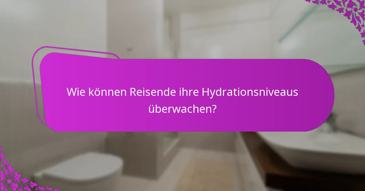 Wie können Reisende ihre Hydrationsniveaus überwachen?