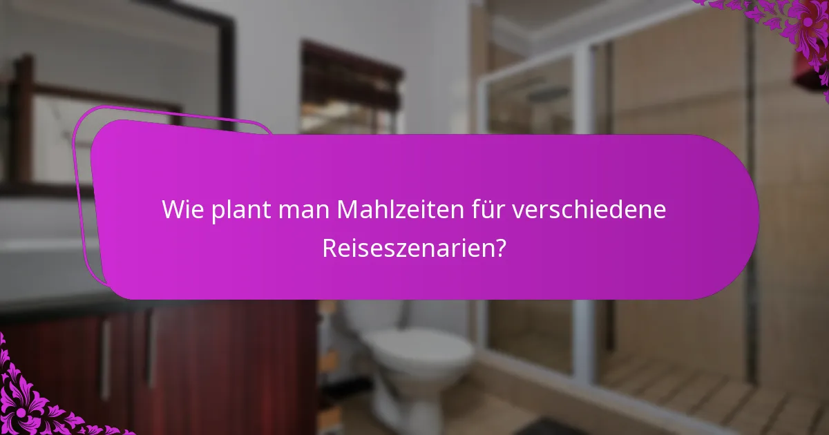 Wie plant man Mahlzeiten für verschiedene Reiseszenarien?
