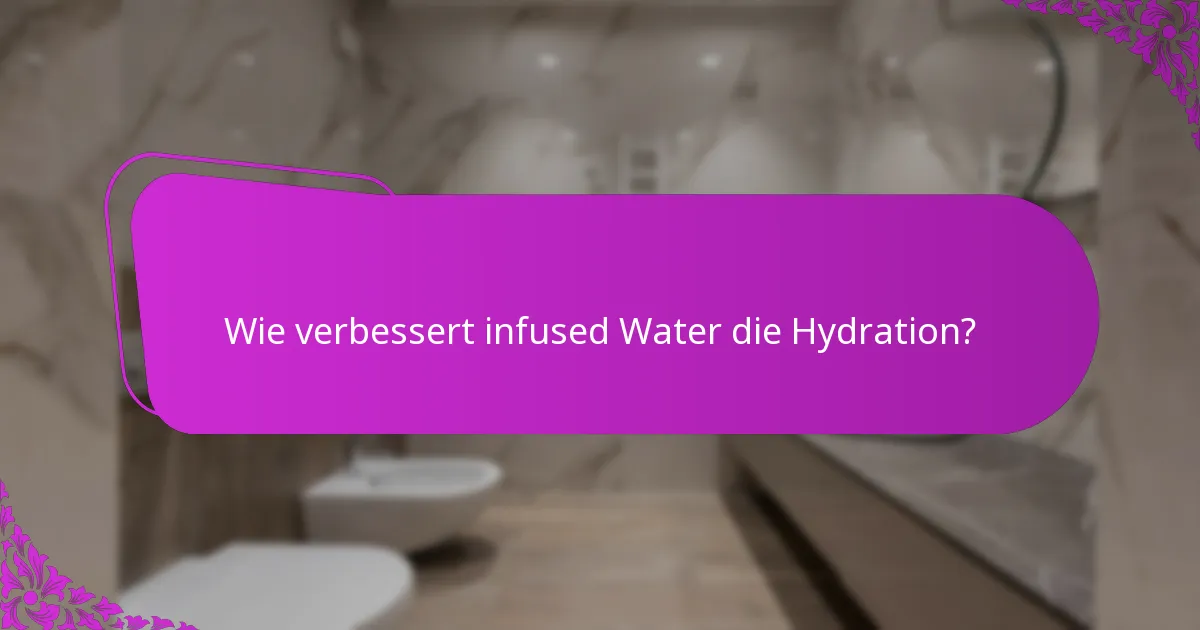 Wie verbessert infused Water die Hydration?