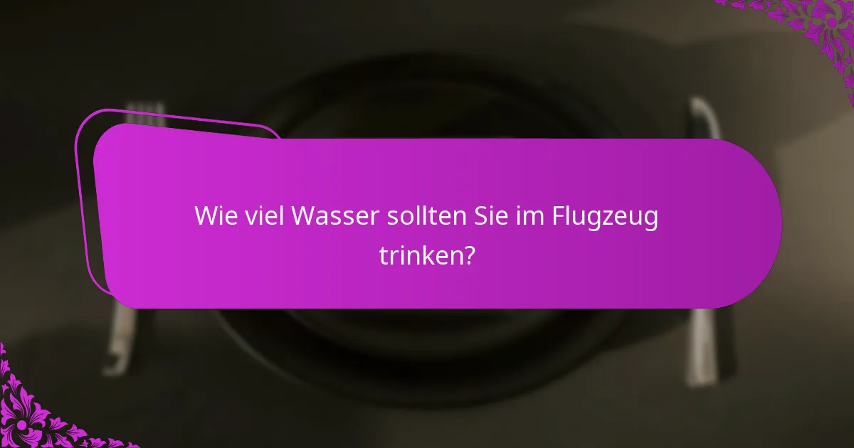 Wie viel Wasser sollten Sie im Flugzeug trinken?
